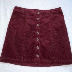 Maroon Button Down Skirt